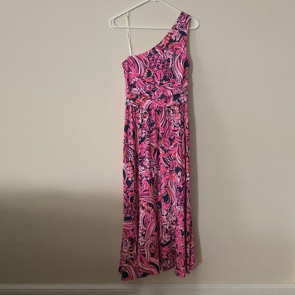 ✨2x HP✨Lilly Pulitzer Monico One-Shoulder Midi Dress NWT - Picture 9 of 11